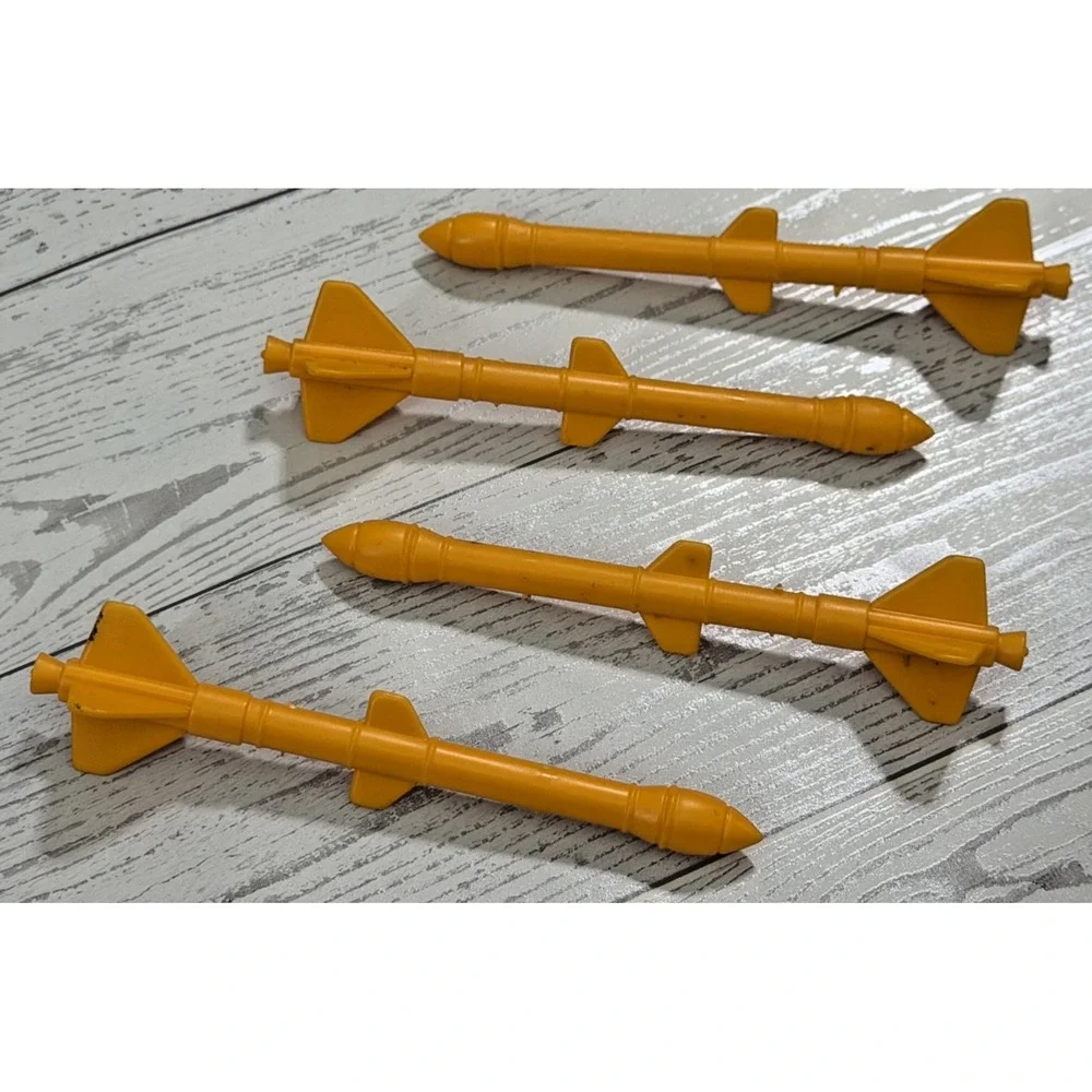 GI Joe‎ Rolling Thunder 4 SIDEWINDER MISSILE SET rocket 1988 vehicle yellow part